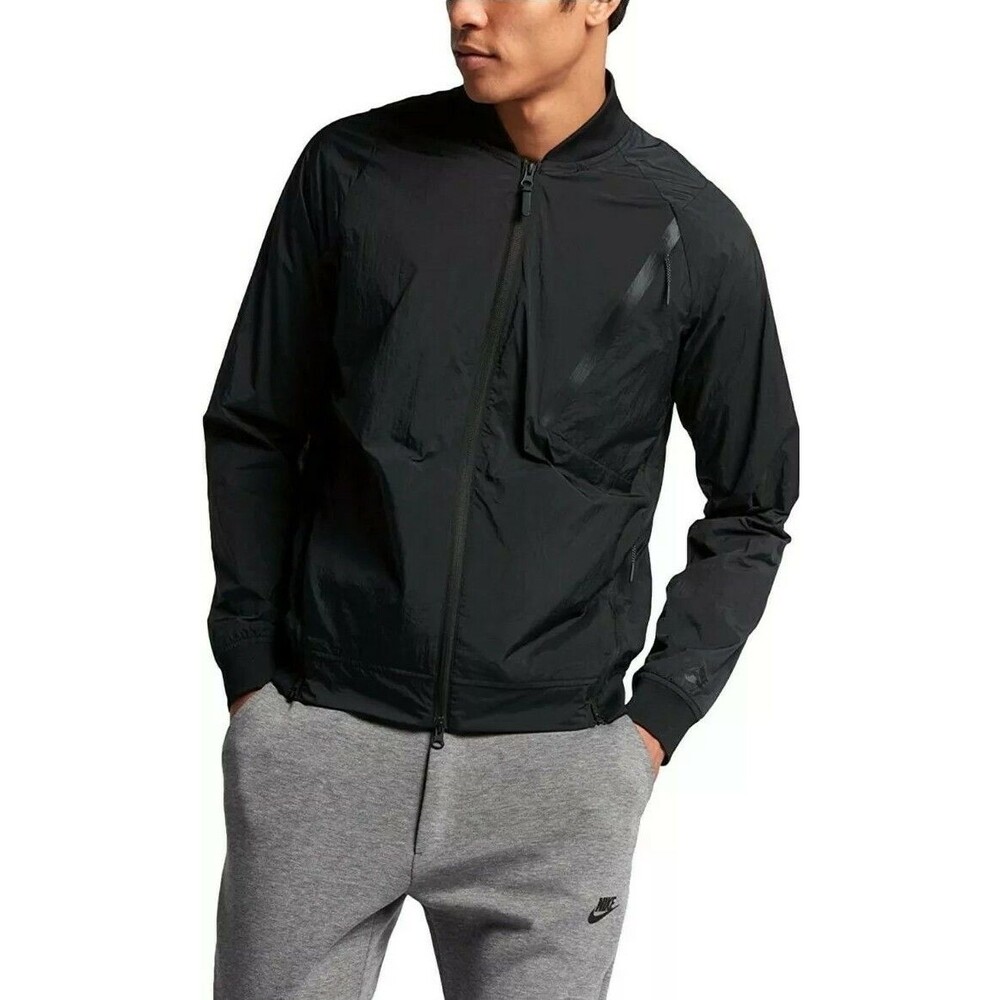 Rare Mens Nike Tech Pack Hypermesh Varsity Jacket Black Size Small